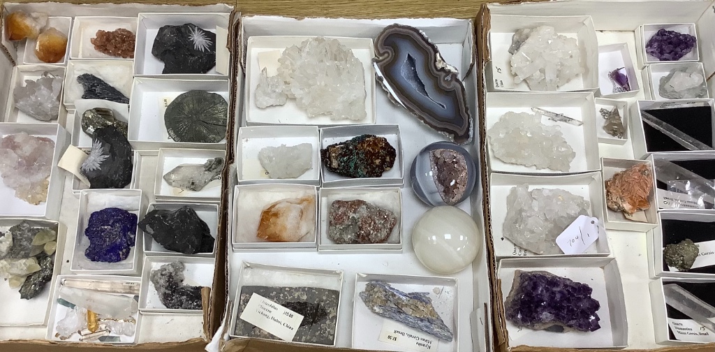 A collection of mineral specimens